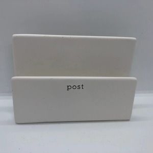 Cute matte white ceramic "Post" Letter Mail Holder